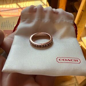 Coach rose gold pave band ring